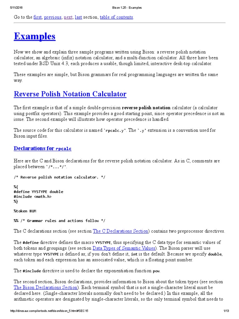 Examples: Reverse Polish Notation Calculator | PDF | Parsing | C ...