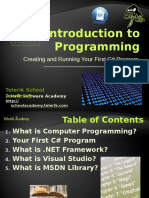 Introduction To Programming: Creating and Running Your First C# Program