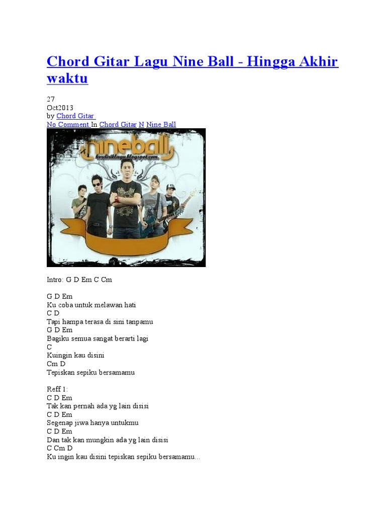 Chord Gitar Lagu Nine Ball