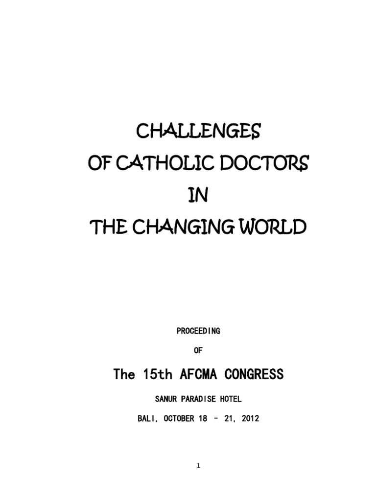 Sex Bawah Umur Slipping - Challenges of Catholic Doctors in The Changing World - 15th AFCMA Congress  2012 | PDF | Medical Ethics | Medicine