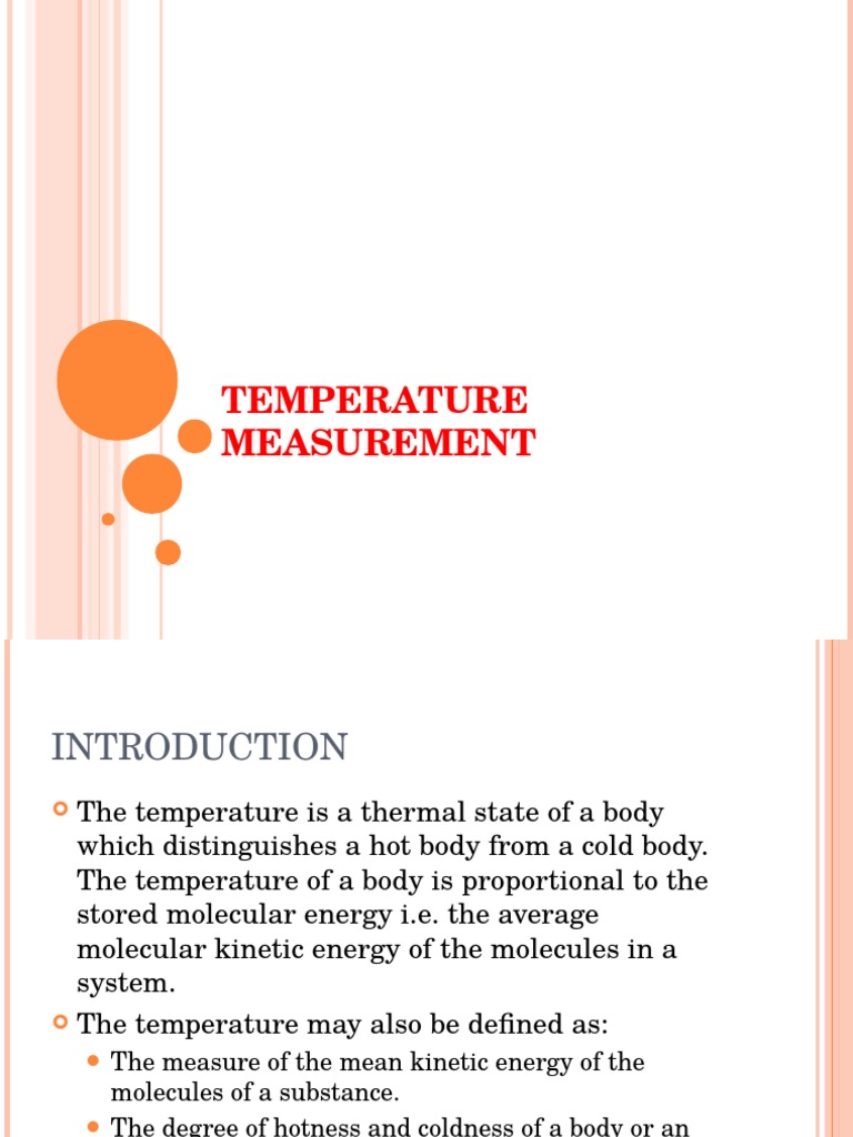 Overview of Temperature Measurement | PDF | Thermocouple | Electrical ...