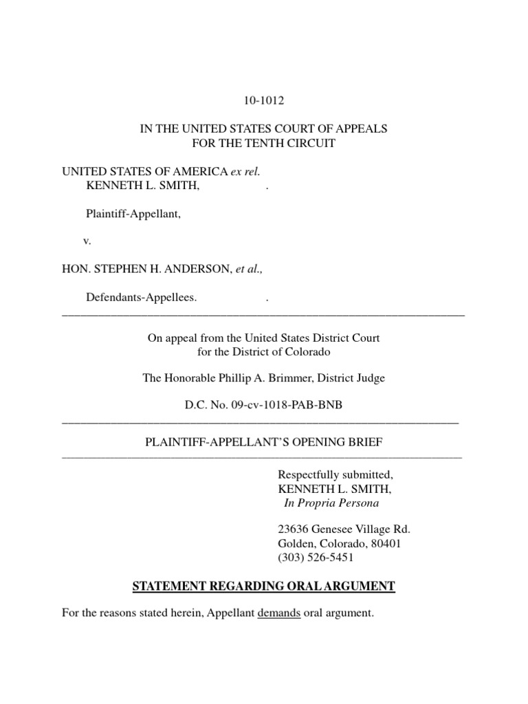 How To Remove A Judge Ken Smith Appeal Brief PDF Article Three Of