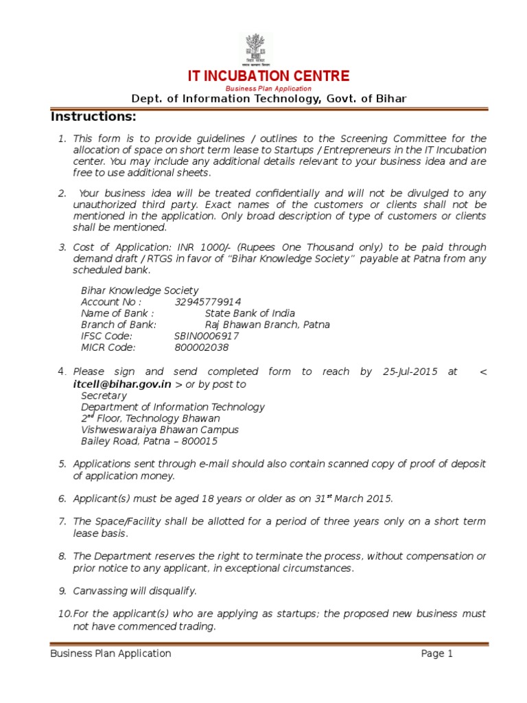 New Application Form For Government Job, Application Form Startups Business Plan Format Business Plan Emprendimientos Tecnologicos, New Application Form For Government Job