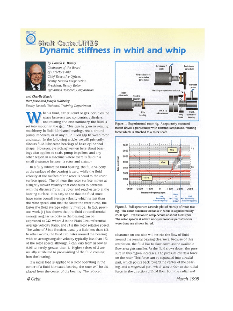01 Dynamic Stiffness in Whirl and Whip PDF | PDF