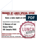 Have A Date Night at LUNCH!: Friends of Lunch Special Offer