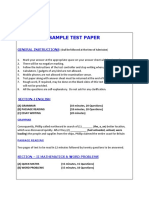 Sample Test Paper: General Instructions