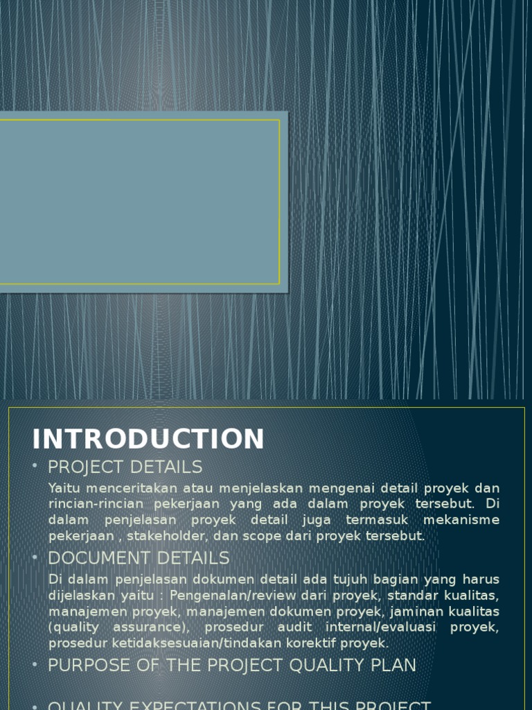 Rencana Kualitas Proyek (PQP) | PDF | Bisnis | Seni