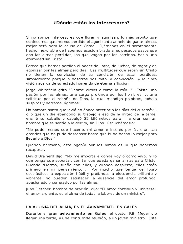 Dónde Están Los Intercesores | PDF | Oración | Infierno