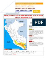 Descenso de Temperatura Nocturna Sierra Sur