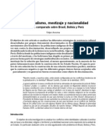 Multiculturalismo, mestizaje y nacionalidad- un estudio comparado entre Brasil, Bolivia y Perú