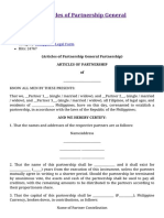 Form No. 1 - Articles of Partnership General Partnership Philippines Legal Form