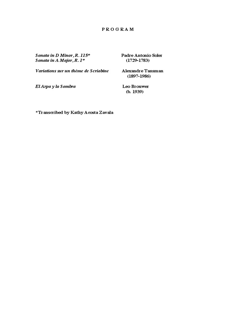 Classical Music Program Highlights | PDF