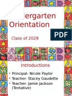 Kindergarten Orientation