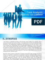 Case Analysis:: The Creative Toy Company