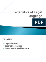 Characteristics of Legal Language