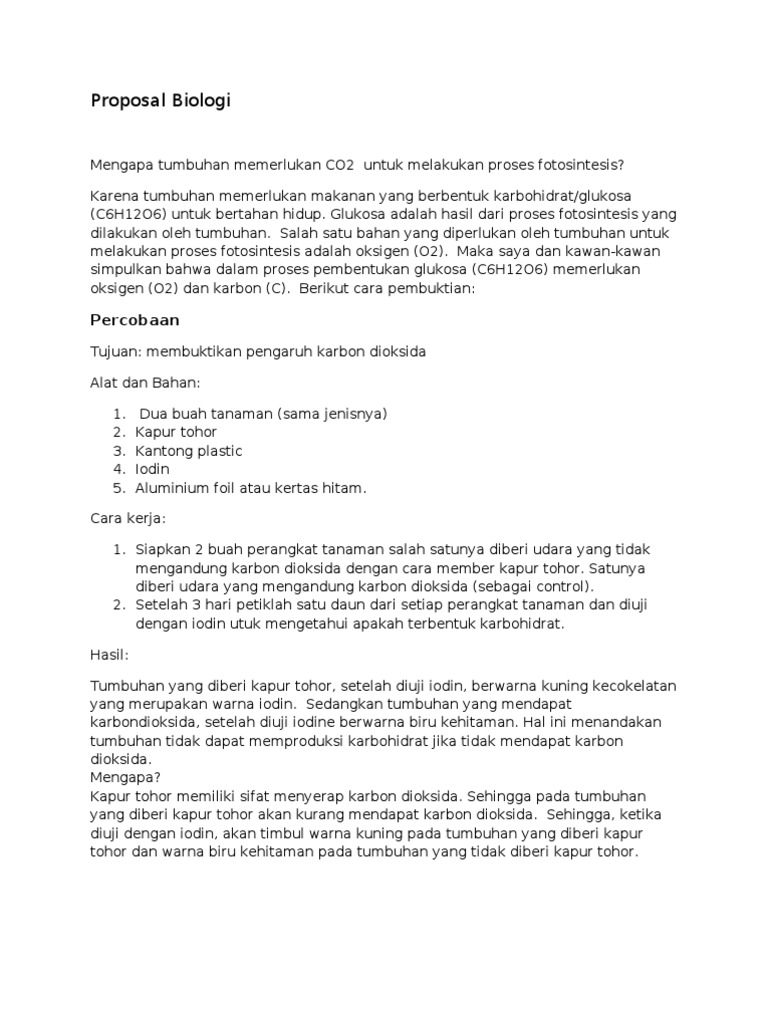 Proposal Biologi