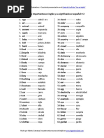 200 Palabras Importantes en Inglés y Su Significado en Español Con Pronunciación [Vocabulario 2]