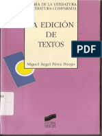 Pérez Priego Miguel Ángel - La Edición de Textos