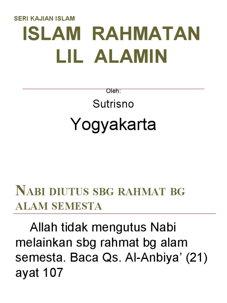 Islam Rahmatan Lil Alamin PDF