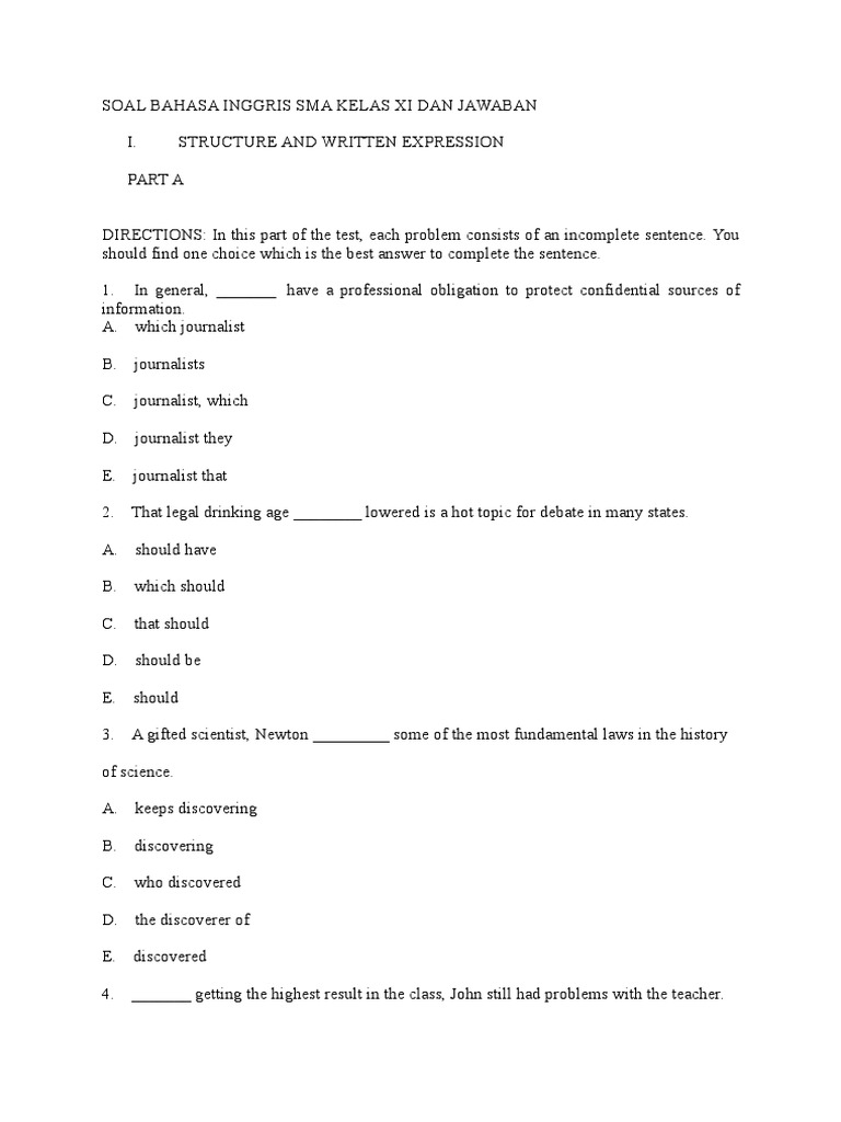 14 Contoh Soal Pilihan Ganda Bahasa Inggris Tentang Cause And Effect Kumpulan Contoh Soal