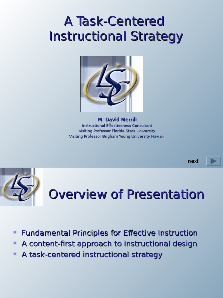 Task-Centered Instructional Strategy Guide | PDF | Instructional Design ...