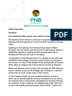 Press Release - FNB Mwanza Branch