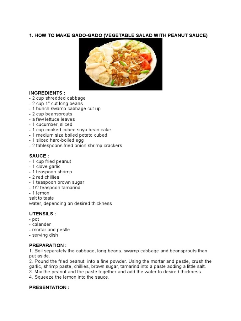 Contoh Text Procedure | PDF | Spoon | Cuisine