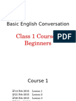 Basic English Conversation: Class 1 Course 1 Beginners