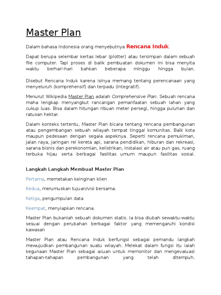 Master Planning - Analisis Manajemen Proyek - Shendy | PDF