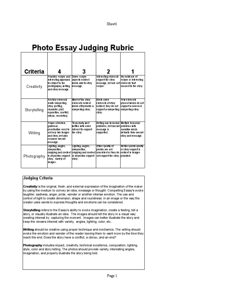 Photo essay examples pdf picture