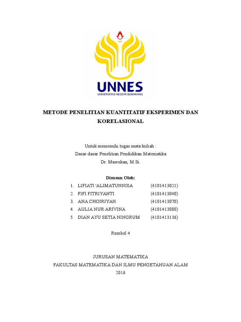 Makalah Penelitian Eksperimen Dan Korelasional Docx