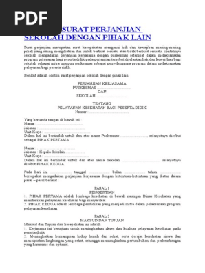 Contoh Surat Perjanjian Sekolah Dengan Pihak Lain Pdf