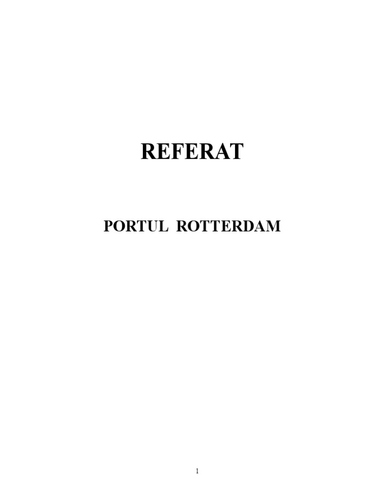 Referat Portul Rotterdam | PDF