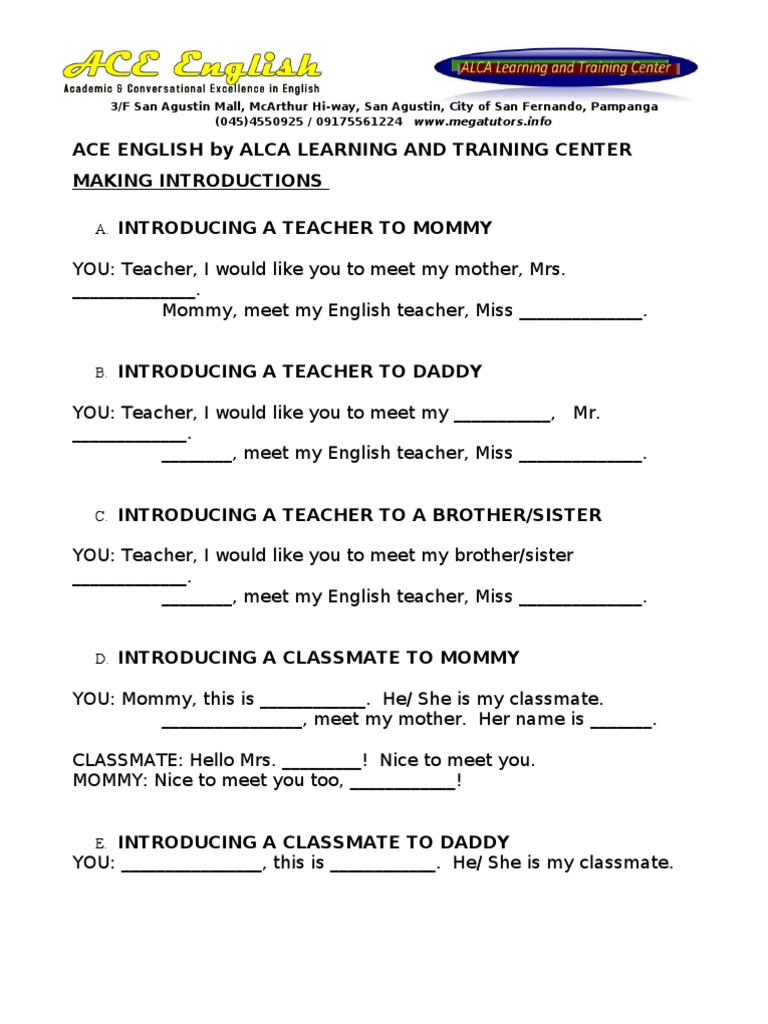 How to Introduce People in English | PDF