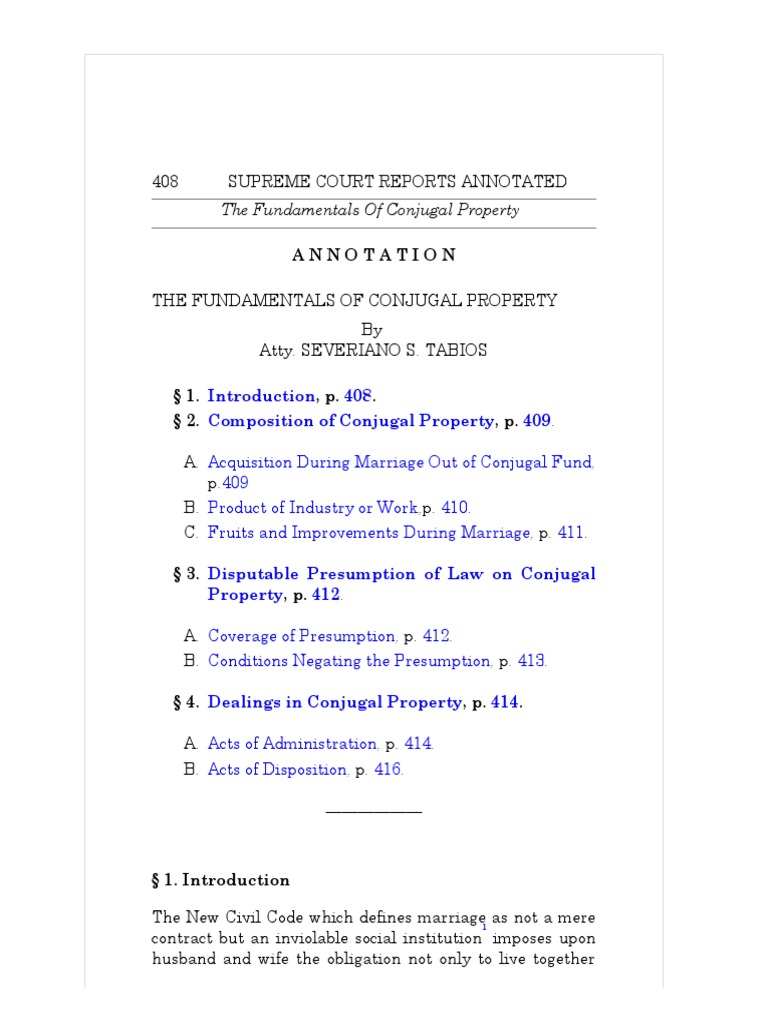 Annotation Conjugal Property PDF Wife Husband