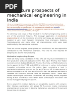 The Future Prospects of Mechanical Engineering in India