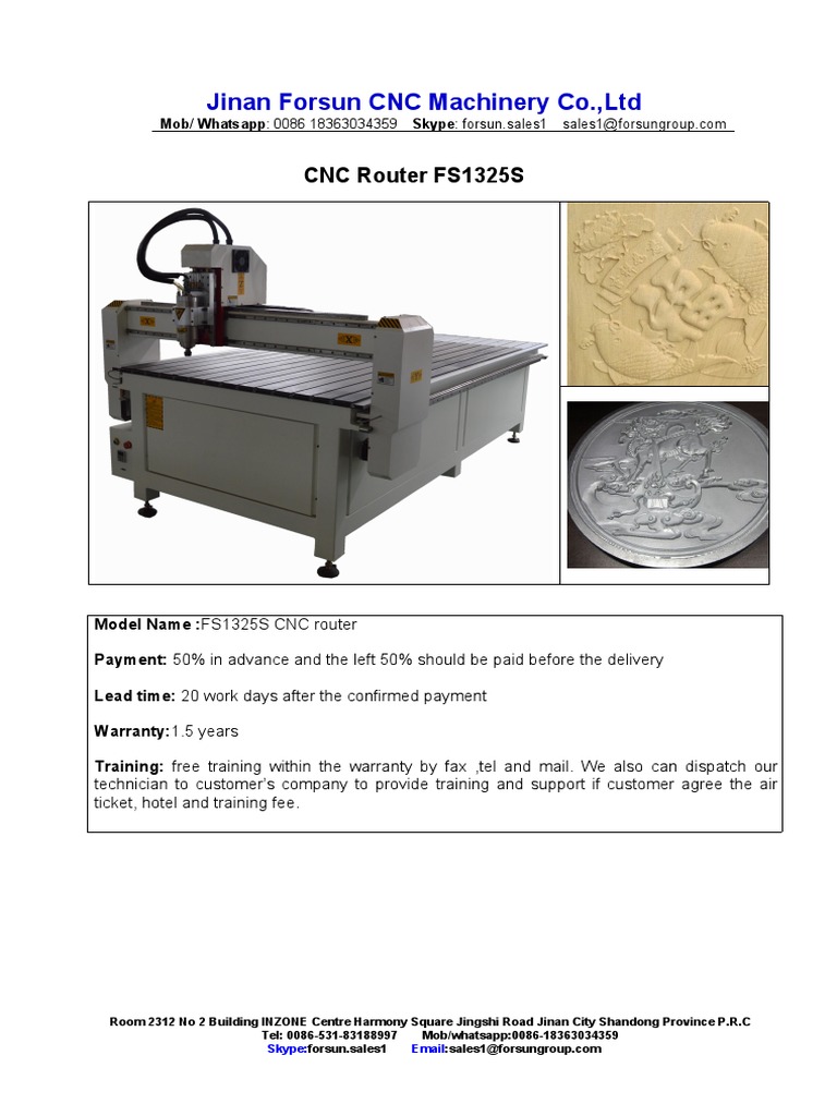 FS1325S CNC Router Overview and Details | PDF