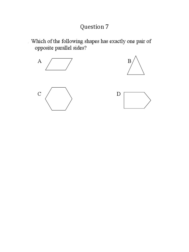 Geometry Quiz: Parallel Sides | PDF