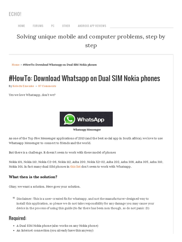 Whatsapp application free download for nokia 110