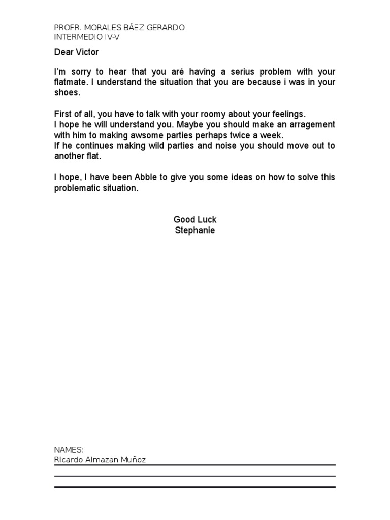 Advice for Roommate Conflicts | PDF | Language Arts & Discipline