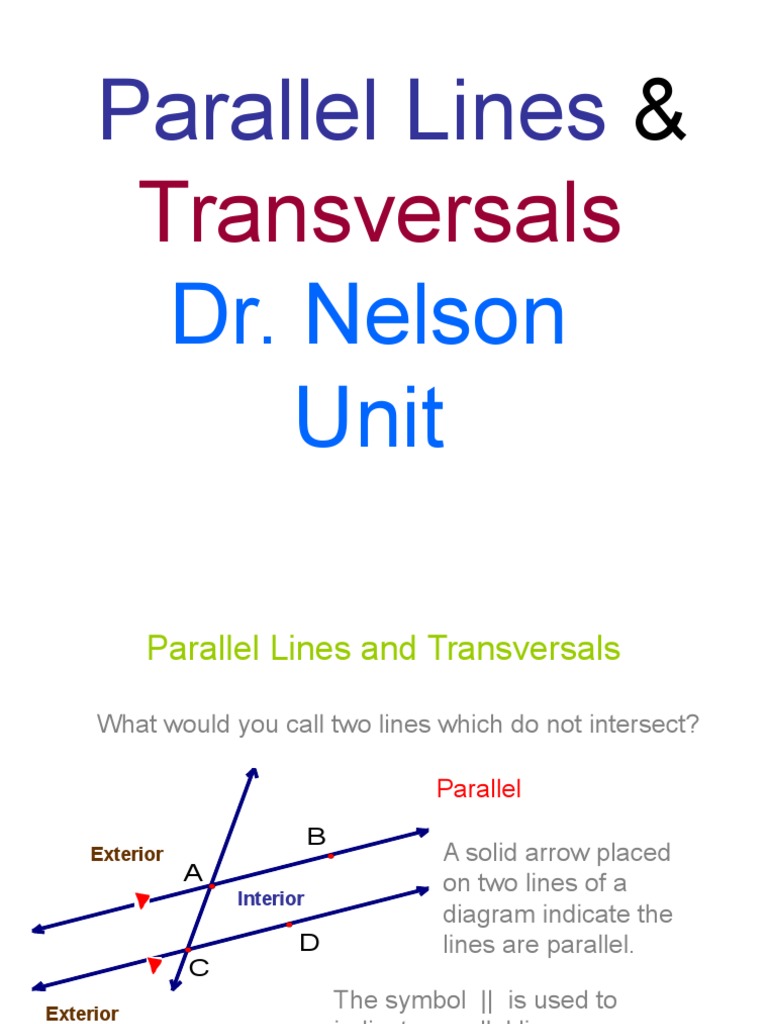 Parallel Lines: Transversals | PDF | Elementary Geometry | Geometry