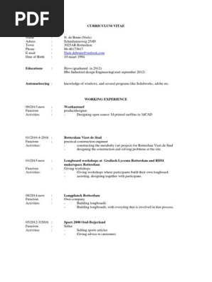 curriculum vitae niels de bruin 17-5-2016