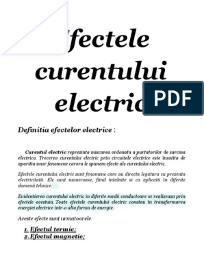 faith deal with racket Efectele Curentului Electric | PDF
