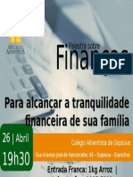 Convite Palestra Adeilson - para Alcançar A Tranquilidade Financeira de Sua Família