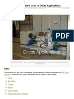 Basic Mechanical Terms Used in Drives Applications