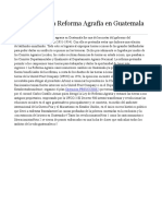 Historia de La Reforma Agrafía en Guatemala