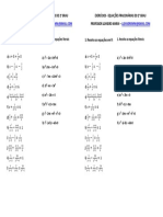 Equações Fracionarias e Literais Do 2° Grau