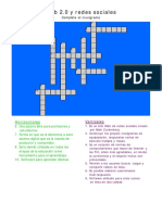 Web 2 0 y Redes Sociales Crucigrama