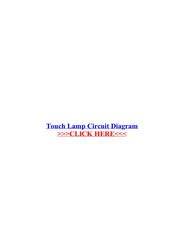 Touch Lamp Circuit Diagram PDF Electronic Circuits Switch