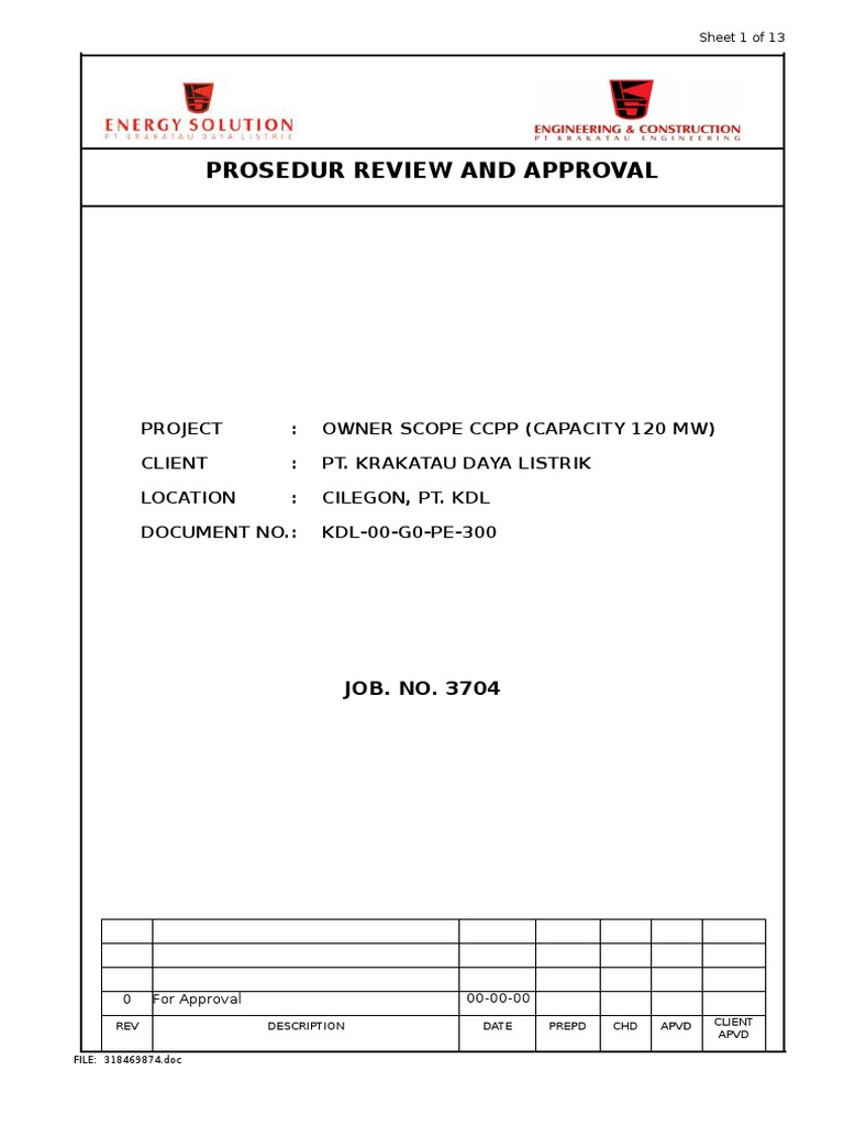 Prosedur Persetujuan Dokumen KDL | PDF
